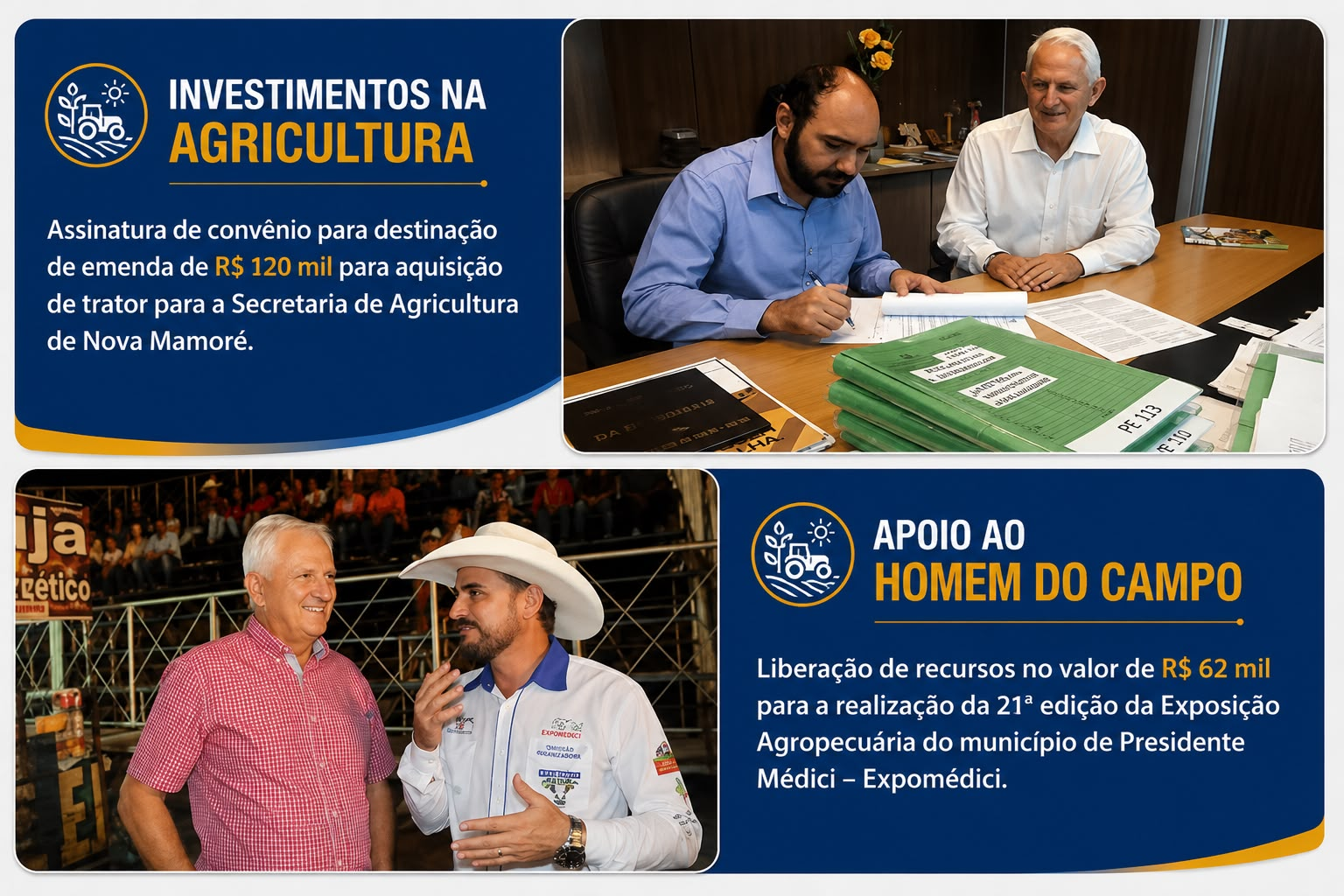Entrega de equipamentos e implementos agrícolas a produtores rurais