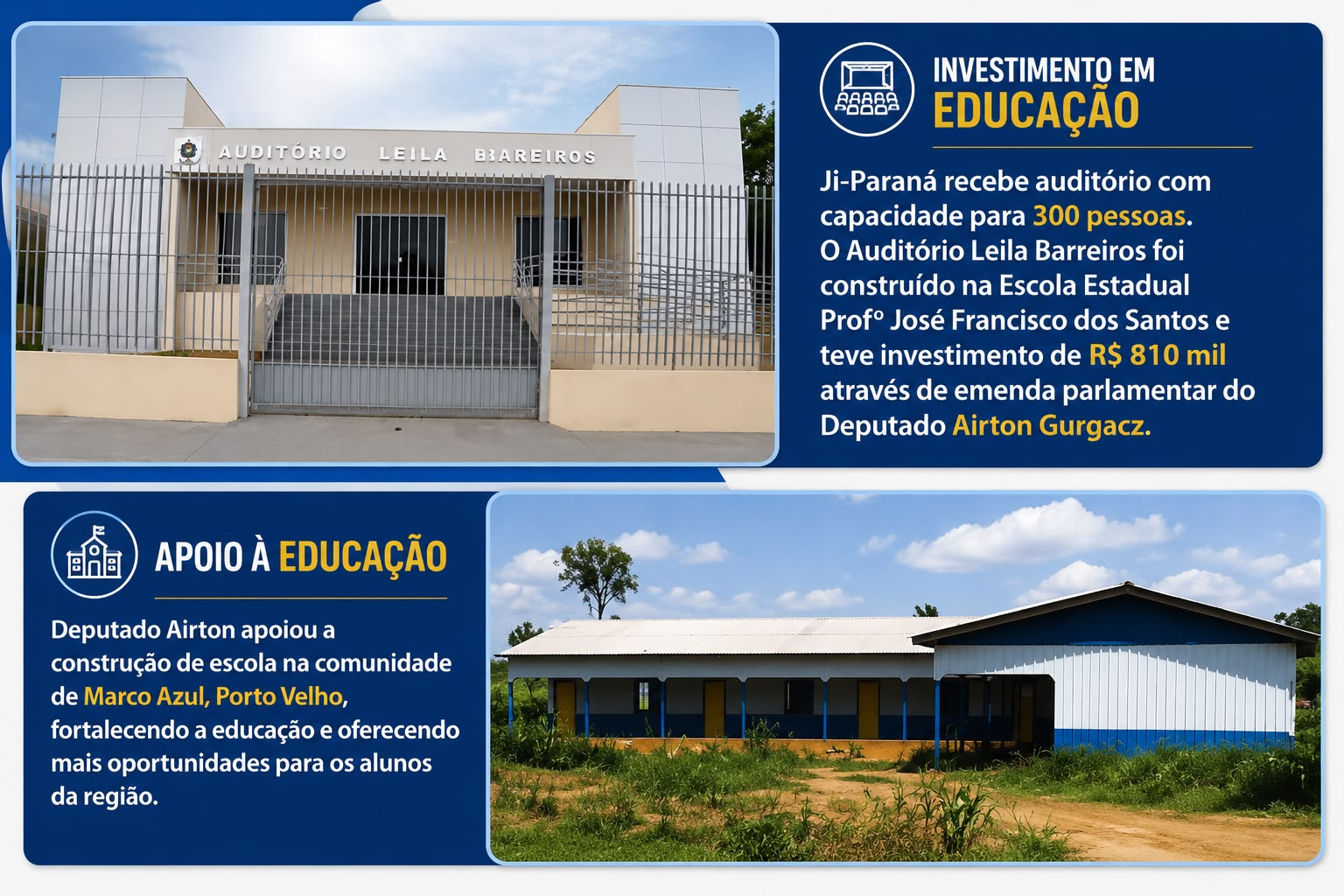 Investimentos na infraestrutura escolar em Rondônia